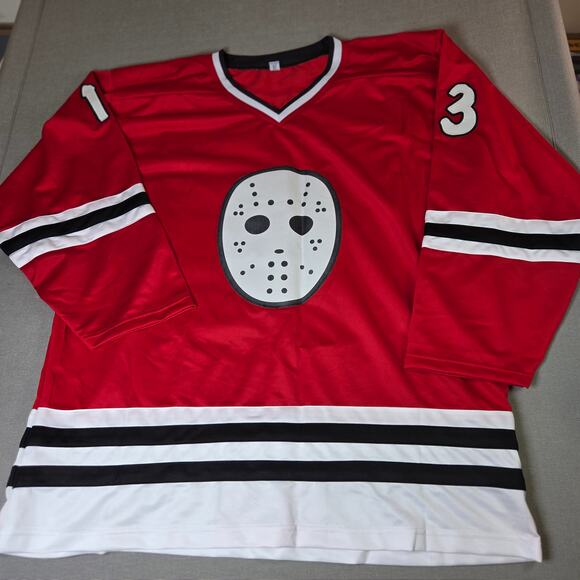 Ari Lehman Jason 1 Signed Jason Voorhees Hockey Jersey JSA COA XL Custom Red - Picture 6 of 15